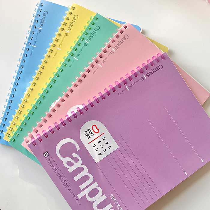 libretas campus marca japonesa de calidad para estudiantes en colores pastel