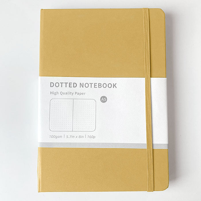 libretas con guía de puntos para bullet journal de color amarillo, complemento de papelería bonita