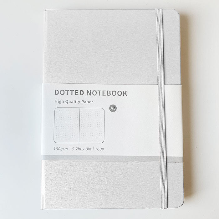 libretas con guía de puntos para bullet journal de color blanco, complemento de papelería bonita