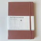 libretas con guía de puntos para bullet journal de color marron, complemento de papelería bonita