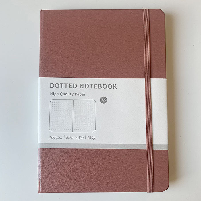 libretas con guía de puntos para bullet journal de color marron, complemento de papelería bonita