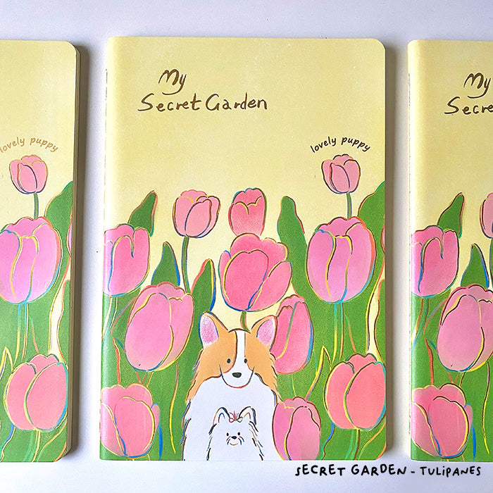 Joytop | Libretas A5 a líneas tapa blanda - Secret Garden
