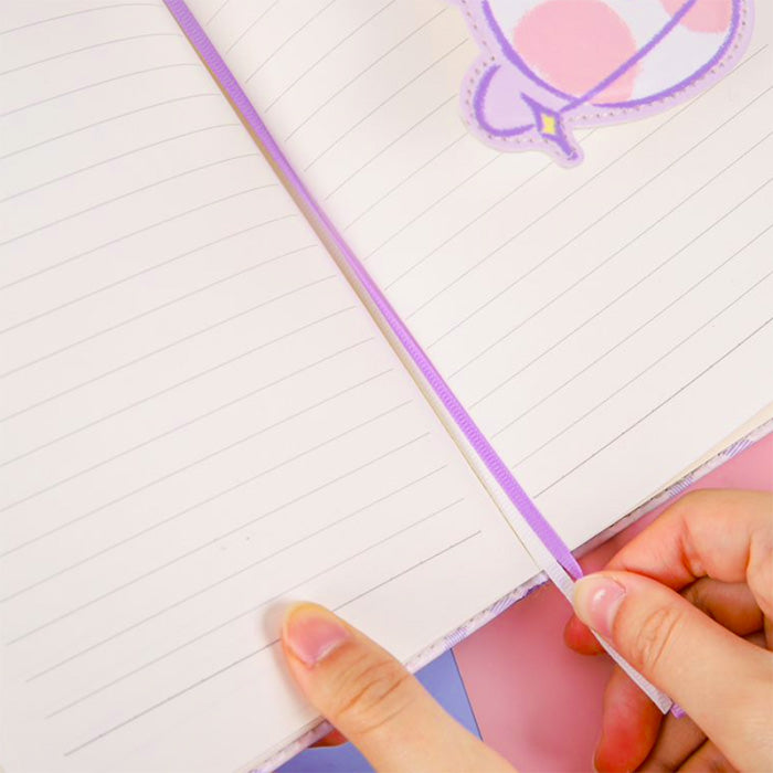 Libreta A5 a rayas con imán y diseño kawaii y colorido