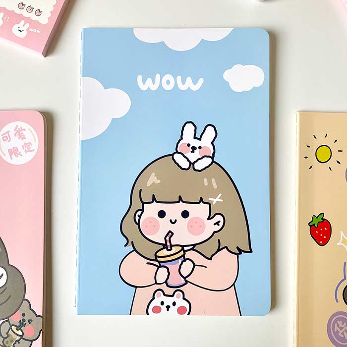 libreta a5 pequeña de estilo kawaii, ideal como cuaderno de notas para estudiantes y para bullet journal
