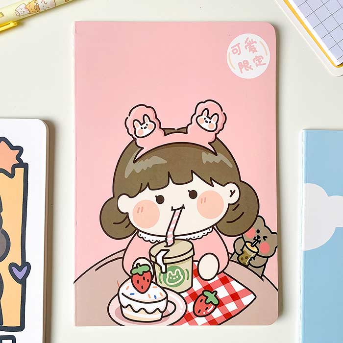 libreta a5 pequeña de estilo kawaii, ideal como cuaderno de notas para estudiantes y para bullet journal