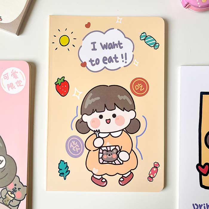 libreta a5 pequeña de estilo kawaii, ideal como cuaderno de notas para estudiantes y para bullet journal