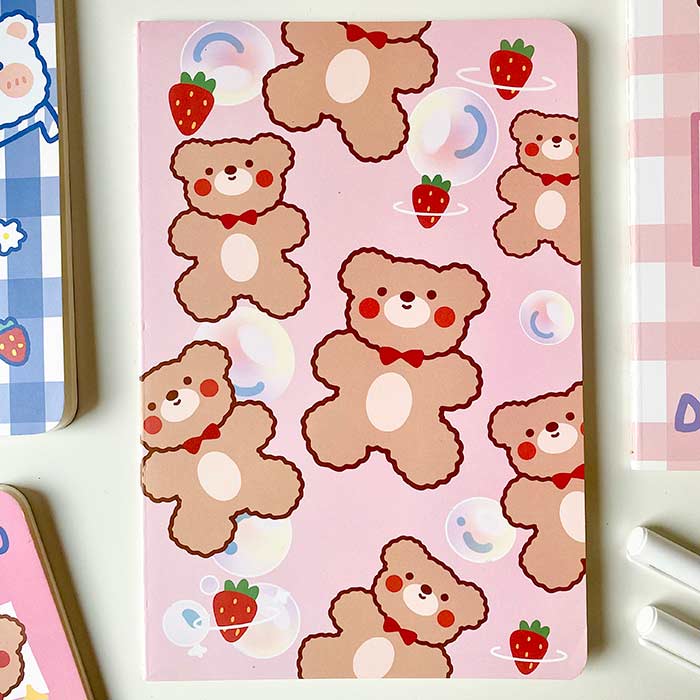 libreta a5 pequeña de estilo kawaii, ideal como cuaderno de notas para estudiantes y para bullet journal