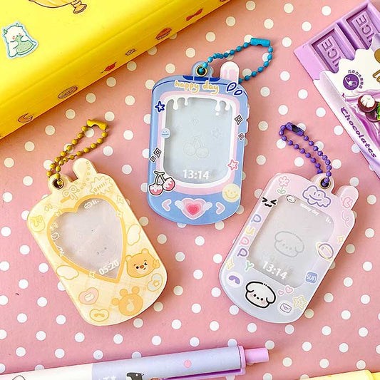 llavero portafotos con divertido diseño kawaii, ideal como accesorio para el bolso y las llaves