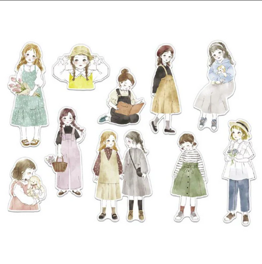 pack de pegatinas japonesas de chicas aesthetic para decorar y hacer manualidades
