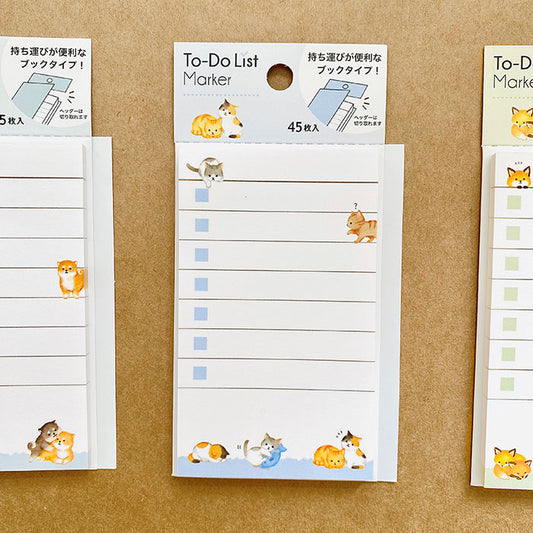 bloc de notas para listas de tarea de animales kawaii, ideal para la papelería japonesa