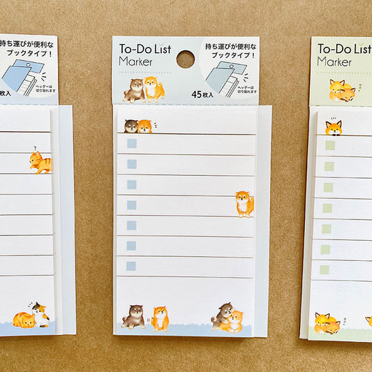 bloc de notas para listas de tarea de animales kawaii, ideal para la papelería japonesa