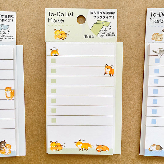 bloc de notas para listas de tarea de animales kawaii, ideal para la papelería japonesa