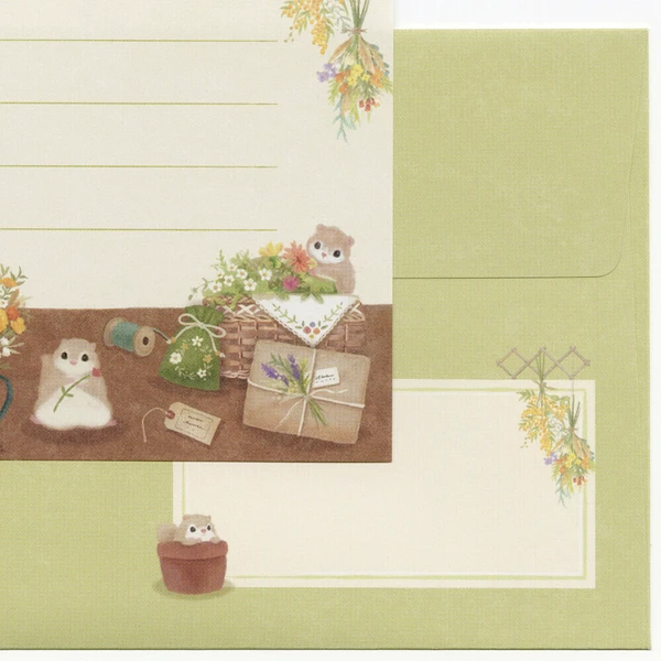 set de cartas decorativas de papeleria japonesa bonita ideal para penpal, con diseño aesthetic y kawaii de animales