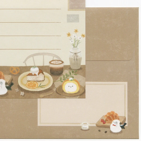 set de cartas decorativas de papeleria japonesa bonita ideal para penpal, con diseño aesthetic y kawaii