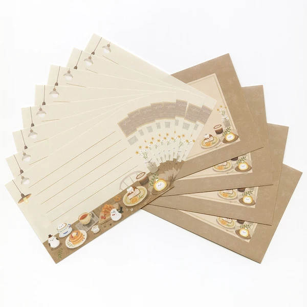 set de cartas decorativas de papeleria japonesa bonita ideal para penpal, con diseño aesthetic y kawaii