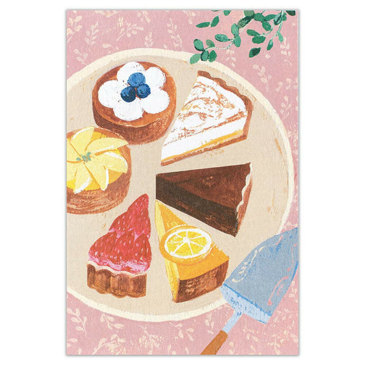 postal ilustrada japonesa de comida y postres, estilo aesthetic y kawaii para cartas penpal y papeleria bonita  
