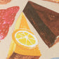 postal ilustrada japonesa de comida y postres, estilo aesthetic y kawaii para cartas penpal y papeleria bonita  