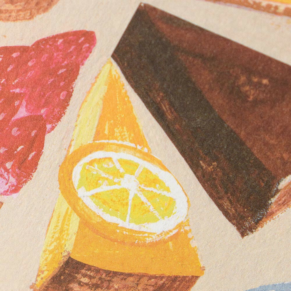 postal ilustrada japonesa de comida y postres, estilo aesthetic y kawaii para cartas penpal y papeleria bonita  