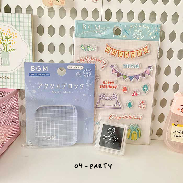 set de sellos de silicona y tinta de papelería japonesa de calidad kawaii