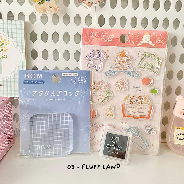 set de sellos de silicona y tinta de papelería japonesa de calidad kawaii