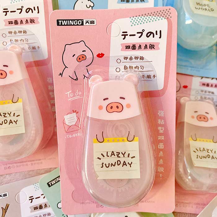 pegamento en cinta adhesiva con formas de animales kawaii
