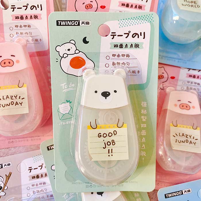 pegamento en cinta adhesiva con formas de animales kawaii