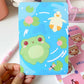 postal ilustrada estilo kawaii efecto nacarado