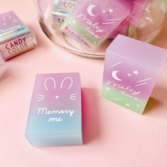 goma de borrar de colores fantasía estilo kawaii, de papelería japonesa