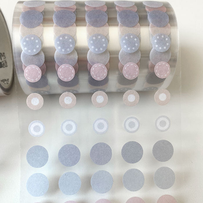 pegatinas de papel de redondas para decorar en tonos rosas y azules