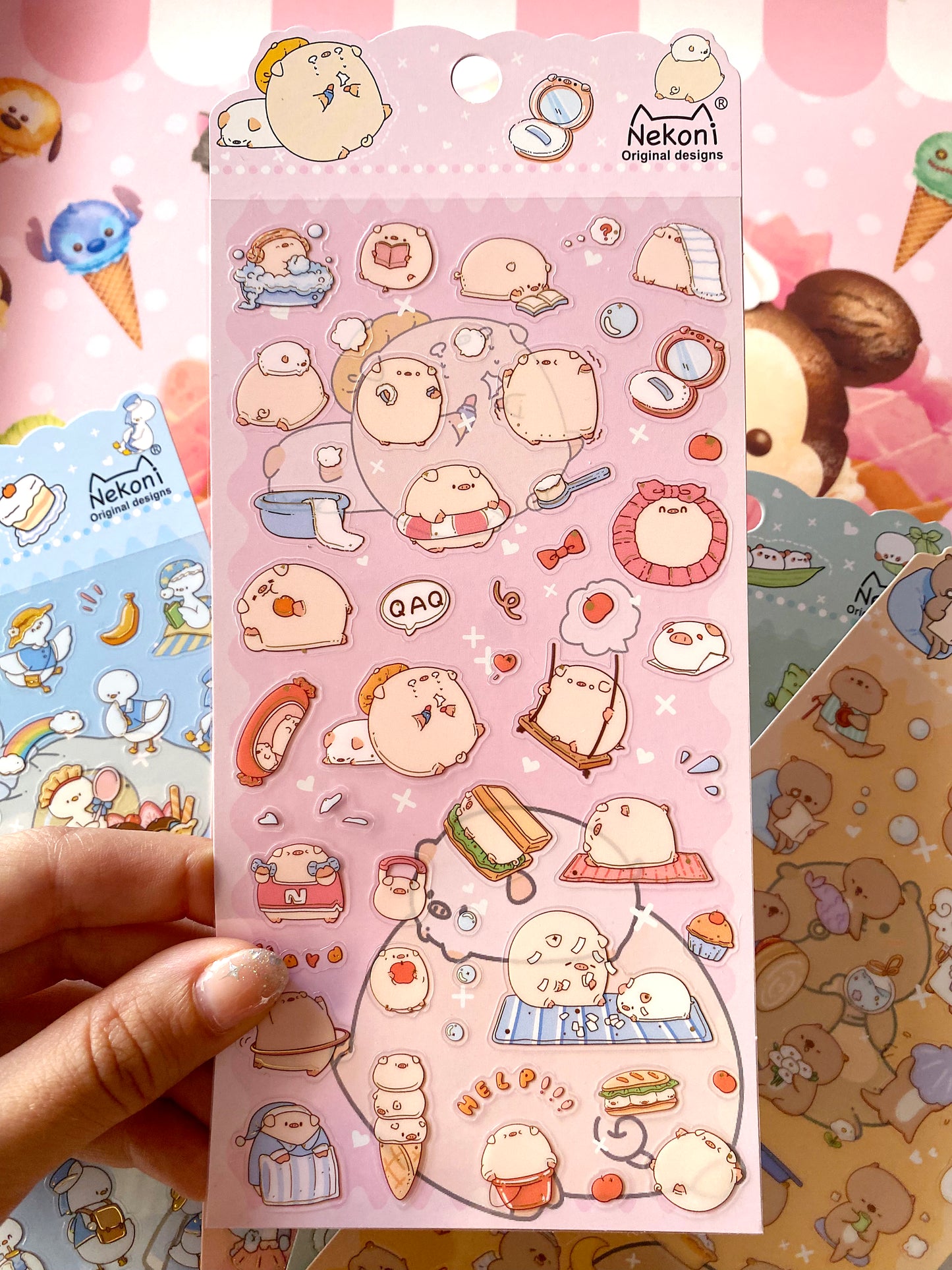 Nekoni | Pegatinas de cerdito - Animales Magic Zoo