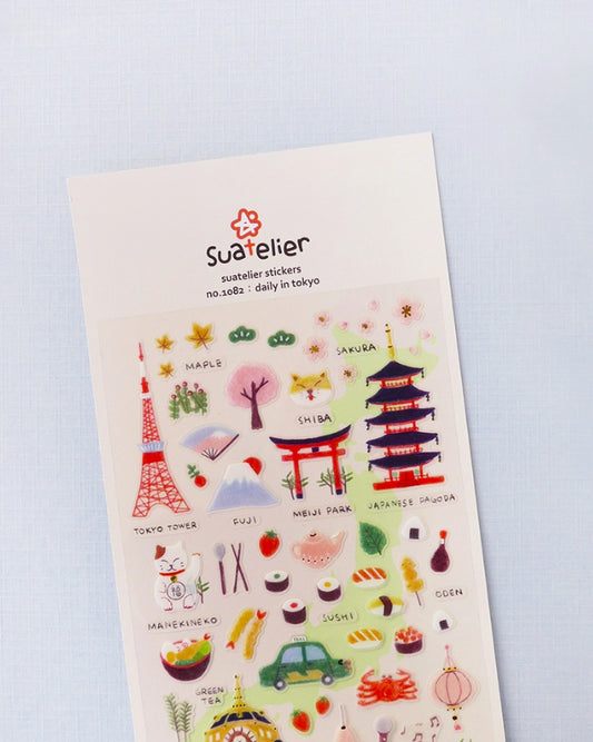 pegatinas coreanas de viaje y tokyo para agenda y decorar el bullet journal