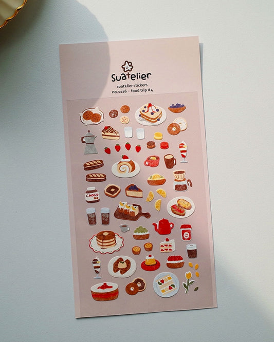 pegatinas coreanas de repostería, comida y pasteles para agenda y decorar el bullet journal
