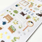 pegatinas coreanas de gatos y naturaleza de jardin inspirado en primavera para agenda y decorar el bullet journal