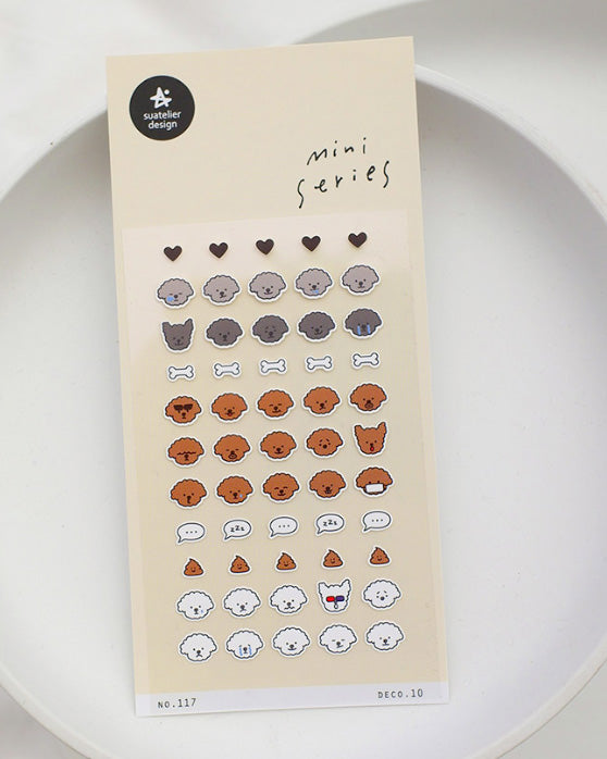 pegatinas coreanas de perritos para agenda y decorar el bullet journal