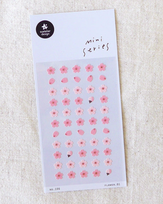 pegatinas coreanas de flores rosas de cerezo para agenda y decorar el bullet journal