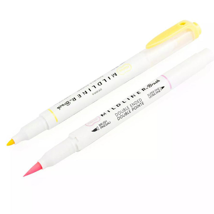 rotuladores de pincel doble punta mildliner japoneses en tonos fluorescentes para bullet journal