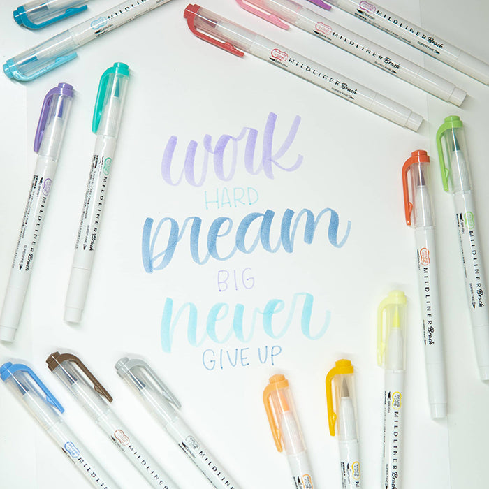 rotuladores de pincel doble punta mildliner japoneses en tonos fluorescentes para bullet journal