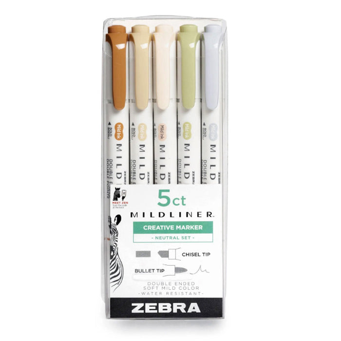 rotuladores subrayadores mildliner japoneses en tonos neutros, cálidos y suaves para bullet journal