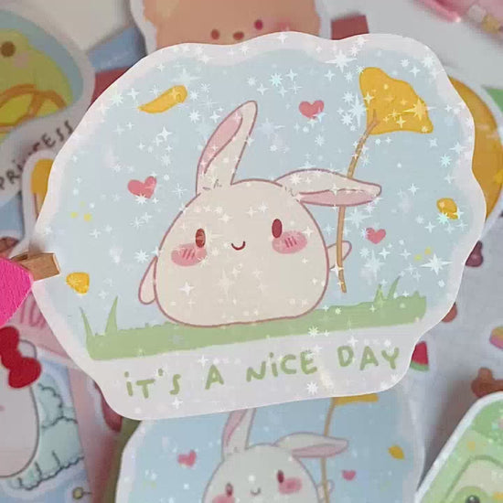 pegatina holografica sticker brillante para decorar estilo kawaii