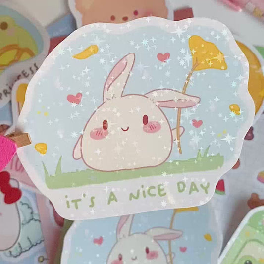 pegatina holografica sticker brillante para decorar estilo kawaii
