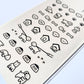 pegatinas coreanas de perro en lineart negro estilo minimalista para agenda y bullet journal